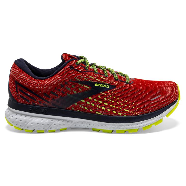 Brooks Ghost 13 Mens Road Running Shoes - Tomato red/Navy/Nightlife - Indonesia (CNLI-10942)